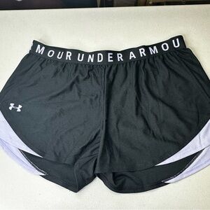 Under Armour Women’s Gym Running Play-up Shorts XL Black Lavander NWT